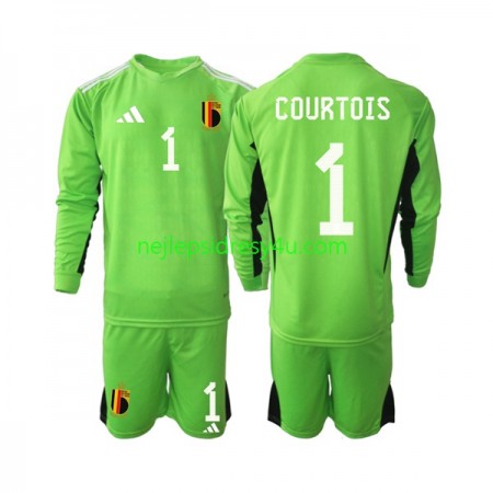 Fotbalový Dres Belgie Courtois 1 Brankářské Dětské Domácí 2021/22 Dlouhý Rukáv